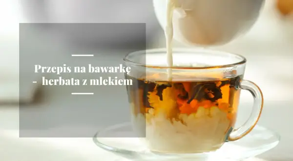 Mleko wlewa się do szklanki z herbatą, tworząc piękne wzory. Idealna herbata z mlekiem na chłodny dzień.