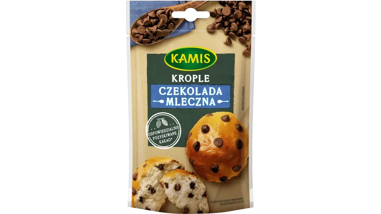 kropelki czekoladowe r&oacute;żne rodzaje opakowania