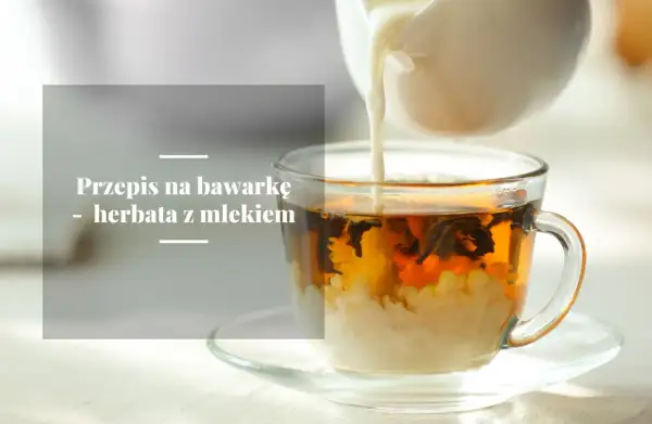 Mleko wlewa się do szklanki z herbatą, tworząc piękne wzory. Idealna herbata z mlekiem na chłodny dzień.